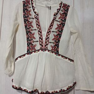 AKEMI‎ + Kin Blouse Ladies Small Bohemian Mesh Sheer